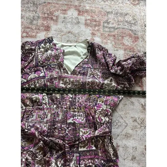 Marie Oliver Preston Mini Dress In Emerald Tile Long Sleeve Waist Belt Size XL - Picture 5 of 9